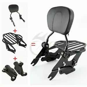 バックレスト シーシーバー 荷物ラック 4 点ドッキング ハーレー FLHX 2009-2013 12 用 Backrest Sissy Bar Luggage Rack 4 Point Docking Fit For Harley FLHX 2009-2013 12