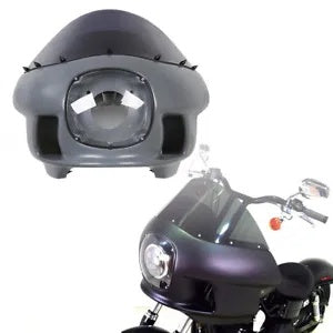 ハーレーダイナローライダースーパーグライド用ヘッドライトアッパーフェアリングカウル&フロントガラス Headlight Upper Fairing Cowl & Windshield For Harley Dyna Low Rider Super Glide