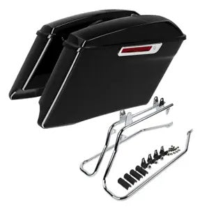 4インチ拡張サドルバッグ6x9インチスピーカー蓋ブラケットハーレーソフテイルファットボーイ84-17用 4" Extended Saddlebags 6x9" Speaker Lids Bracket For Harley Softail Fatboy 84-17