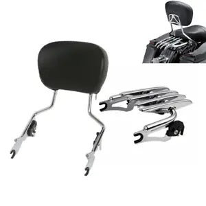 バックレスト シーシーバー & ステルス ラゲッジ ラック ハーレー ロード グライド キング 09-23 に適合 Backrest Sissy Bar & Stealth Luggage Rack Fit For Harley Road Glide King 09-23