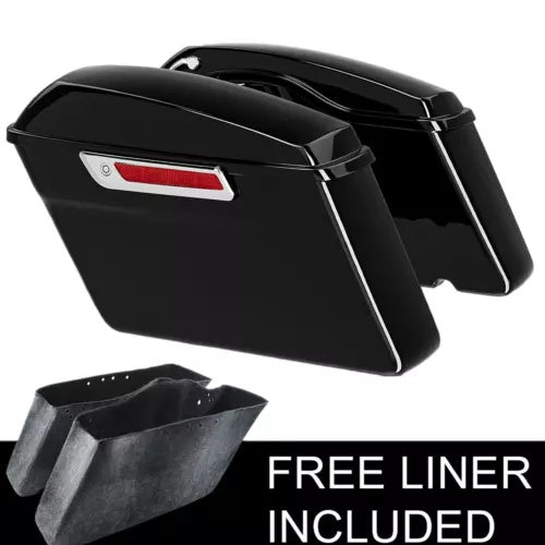 ハードサドルバッグサドルバッグトランクフィットハーレーヘリテージソフテイルファットボーイ 1984-17 Hard Saddlebag Saddle Bags Trunk Fit For Harley Heritage Softail Fatboy 1984-17