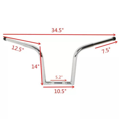 ハンガー 14 インチ ライズ 1.25 インチ エイプ ハンドルバー ハーレー FXST スポーツスター XL883 1200 US に適合 Hanger 14" Rise 1.25" Ape Handlebar Fit For Harley FXST Sportster XL883 1200 US