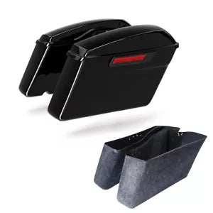 ハードサドルバッグ ブラック ハーレー ツーリング エレクトラ ストリート ロード グライド 1993-2013 に適合 Hard Saddlebags Black Fit For Harley Touring Electra Street Road Glide 1993-2013