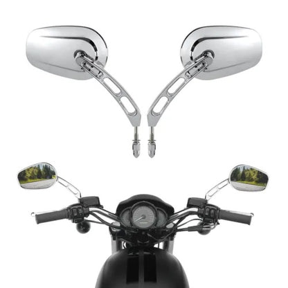 ハーレーダイナファットストリートボブワイドグライドローライダーFXDB用クロームバックミラー Chrome Rearview Mirrors For Harley Dyna Fat Street Bob Wide Glide Low Rider FXDB