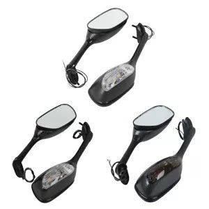 バックミラー ウインカー付き スズキ GSXR600/750 06-21 GSXR1000 2005-2015用 Rearview Mirrors w/ Turn Signals For Suzuki GSXR600/750 06-21 GSXR1000 2005-2015