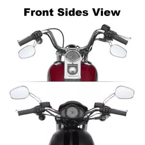 ハーレーツーリングロードキングストリートエレクトラグライド用8mmクロームバックミラー 8mm Chrome Rear View Mirrors For Harley Touring Road King Street Electra Glide