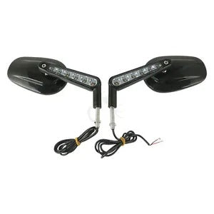 バックミラー LED ターンシグナルライト付き ハーレー V ロッド VRSCF 2009-2017 に適合 Rear View Mirrors w/ LED Turn Signals Light Fit For Harley V Rod VRSCF 2009-2017