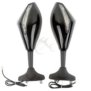 バックミラー LED ウインカースズキ GSX1300R 1300 隼 2004-2006 05 Rearview Mirrors LED Turn Signals For Suzuki GSX1300R 1300 Hayabusa 2004-2006 05