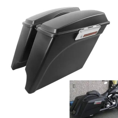 5インチ ストレッチ拡張ハードサドルバッグ ハーレーストリートグライド ロードキング 1993-13用 5" Stretched Extended Hard Saddle Bags For Harley Street Glide Road King 1993-13