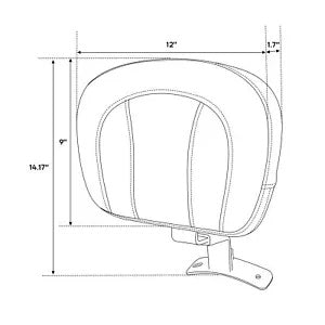 ドライバーライダーバックレストパッドハーレーツーリングストリートロードグライド2009-2023 22に適合 Driver Rider Backrest Pad Fit For Harley Touring Street Road Glide 2009-2023 22