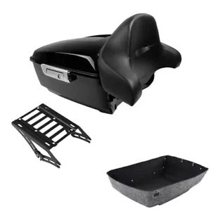 キングトランクバックレストパッドマウントラックハーレーツアーパックパックロードグライド14-24に適合 King Trunk Backrest Pad Mount Rack Fit For Harley Tour Pak Pack Road Glide 14-24