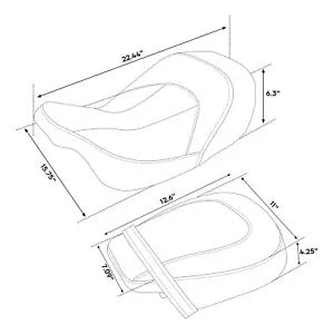 ドライバーライダー助手席ハーレーツーリング CVO ロードグライド 2009-2023 米国に適合 Driver Rider Passenger Seats Fit For Harley Touring CVO Road Glide 2009-2023 US