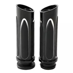 1 ''25mm CNC 電動ハンドルバーグリップ ハーレーエレクトラ ストリート グライド ブラックに適合 1'' 25mm CNC Electric Handle Bar Grips Fit For Harley Electra Street Glide Black