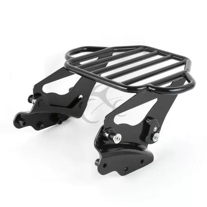 ブラック ツーアップ 荷物ラック + 4 点ドッキング ハーレー エレクトラグライド 2009-13 用 Black Two Up Luggage Rack + 4 Point Docking Fit For Harley Electra Glide 2009-13