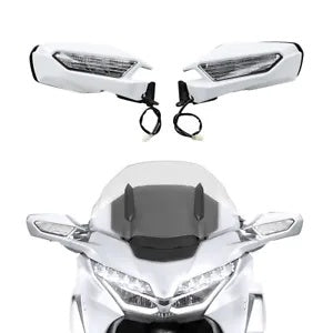 バックミラー LED ターンシグナルクリアレンズホンダゴールドウィング 1800 2018-23 に適合 Rearview Mirrors LED Turn Signal Clear Lens Fit For Honda Goldwing 1800 2018-23