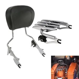 バックレスト シーシーバー ステルス 荷物ラック ハーレー ツーリング ロード グライド 09-23 に適合 Backrest Sissy Bar Stealth Luggage Rack Fit For Harley Touring Road Glide 09-23