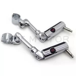 Gear Skull 1" 25mm フットペグ取り付けキット クローム ロングアングル Gear Skull 1" 25mm Footpeg Mounting Kit Chrome Long Angled