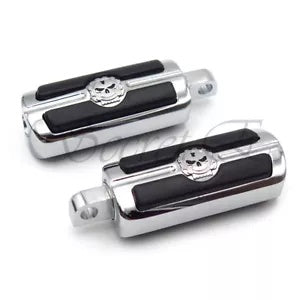 ハーレーダビッドソンオートバイツーリング男性ペグマウント用ペアスカルフットペグレスト Pair Skull Foot Pegs Rest For Harley-Davidson Motorcycle Touring Male Peg Mount