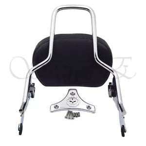 ハーレーツーリングストリートグライドFLHX用パッド付き調節可能なクロームバックレストシーシーバー Adjustable Chrome Backrest Sissy Bar w/ pad For Harley Touring Street Glide FLHX