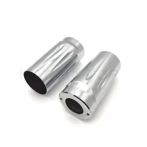 ハーレー 86-13 FLH/FLHR 用クロームアッパーフォークブーツスライダーカバー Chrome Upper Fork Boot Slider Covers for Harley 86-13 FLH/FLHR