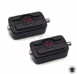 ハーレーフットペグシフターブレーキ用ブラックスカルスタイルトゥヒールシフトペグ2個セット 2 Black Skull Style Toe Heal Shift Peg Set for Harley Footpeg Shifter Brake