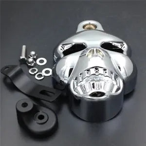 ハーレーダビッドソン カウベル ホーン用オートバイ クローム スカル ホーン カバー (1992-2020) Motorcycle Chrome Skull Horn Cover for Harley Davidson Cowbell Horns (1992-2020)