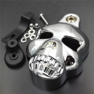 ハーレーダビッドソン カウベル ホーン用オートバイ クローム スカル ホーン カバー (1992-2020) Motorcycle Chrome Skull Horn Cover for Harley Davidson Cowbell Horns (1992-2020)