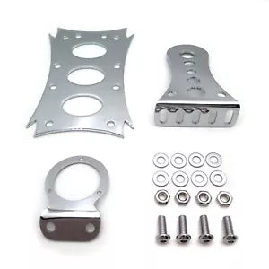 ハーレーボバーチョッパーカスタム用クロームメッキ水平サイドマウントライセンスブラケット Chromed Horizontal Side Mount License Bracket For Harley Bobber Chopper Custom