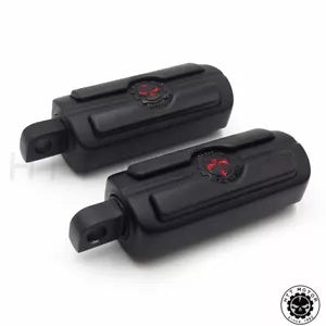 ハーレーダビッドソン男性スタイルフットペグマウント用スケルトンスカルフットペグブラック Skeleton Skull Foot Pegs Black For Harley-Davidson Male Style Footpeg Mount