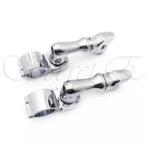 ハーレー用クロームフットペグマウント 1 1/2インチ 1.5インチ エンジンガード ハイウェイペグ フットペグ Chrome Foot Peg Mounts For HARLEY 1 1/2" 1.5" Engine Guard Highway Pegs Footpeg