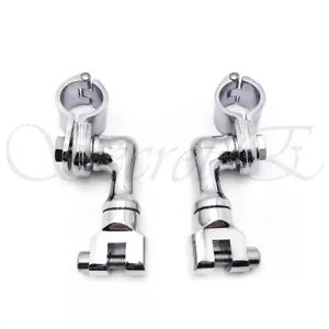 ハーレー用クロームフットペグマウント 1 1/2インチ 1.5インチ エンジンガード ハイウェイペグ フットペグ Chrome Foot Peg Mounts For HARLEY 1 1/2" 1.5" Engine Guard Highway Pegs Footpeg