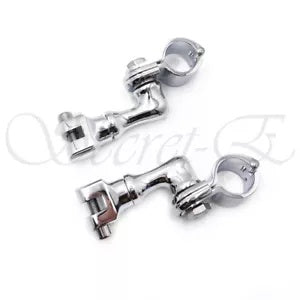 ハーレー用クロームフットペグマウント 1 1/2インチ 1.5インチ エンジンガード ハイウェイペグ フットペグ Chrome Foot Peg Mounts For HARLEY 1 1/2" 1.5" Engine Guard Highway Pegs Footpeg