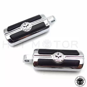 ハーレーダビッドソンオートバイツーリング男性ペグマウント用ペアスカルフットペグレスト Pair Skull Foot Pegs Rest For Harley-Davidson Motorcycle Touring Male Peg Mount