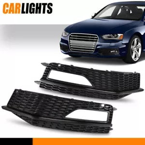 バンパーフォグライトランプカバーグリル Letf & 右アウディ S4/A4 S ライン 13-15 に適合 Fit For Bumper Fog Light Lamp Cover Grille Letf & Right Audi S4/A4 S-line 13-15