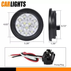 トレーラートラックペア 4 "クリアレンズラウンド 12 LED リバースバックアップテールライト 12V For Trailer Truck Pair 4" Clear Lens Round 12 LED Reverse Backup Tail Lights 12V