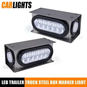 トレーラー/トラック LED スチールハウジングボックス 6 インチ楕円形テールライト、2 インチマーカーライトに適合 Fit For Trailer/Truck LED Steel Housing Box 6" Oval Tail Light, 2" Marker Light