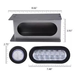 トレーラー/トラック LED スチールハウジングボックス 6 インチ楕円形テールライト、2 インチマーカーライトに適合 Fit For Trailer/Truck LED Steel Housing Box 6" Oval Tail Light, 2" Marker Light