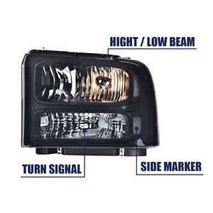 ハロゲンヘッドライト工場スタイル 99-04 フォードスーパーデューティ F-250 F-350 トラックに適合 Halogen Headlights Factory Style Fit For 99-04 Ford Super Duty F-250 F-350 Truck