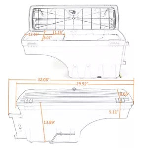 トラック荷台収納ツールボックスペア 2007-19 シボレーシルバラード GMC シエラ 1500 に適合 Truck Bed Storage Tool Box Pair Fit For 2007-19 Chevy Silverado GMC Sierra 1500