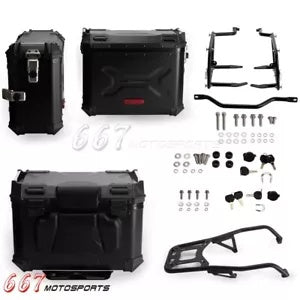 ハーレーパンアメリカ 1250 リアトランクサドルバッグサイドケーストップボックスセットアルミ For Harley Pan America 1250 Rear Trunk Saddlebag Side Case Top Box Set Aluminum