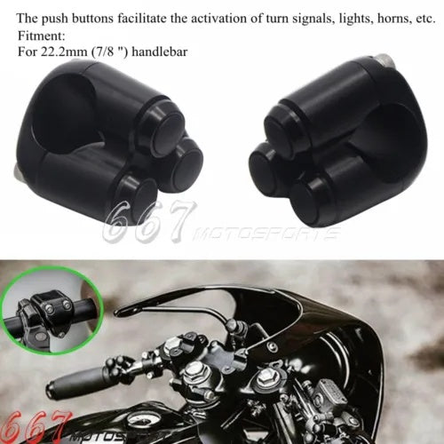 ハーレー 3 ボタンオートバイ 7/8 ''ハンドルバーターンシグナルライトホーンスイッチ用 For Harley 3-Button Motorcycle 7/8'' Handlebar Turn Signal Light Horn Switches