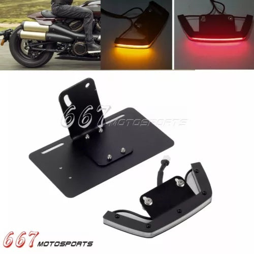 ハーレー スポーツスター S RH1250S ナンバー プレート ホルダー ウインカー & ブレーキ ライト付き For Harley Sportster S RH1250S License Plate Holder w/ Turn Signal & Brake Light