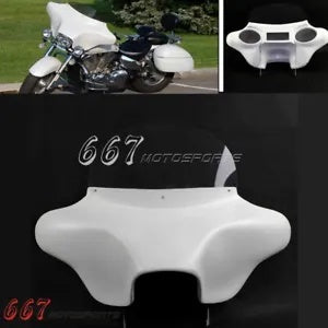 バットウィング フェアリング フロントガラス キット スピーカーカットアウト付き 1994-2022 ハーレー ロードキング用 Batwing Fairing Windshield Kit w/ Speaker Cut Out For 1994-2022 Harley Road King