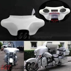 バットウィング フェアリング フロントガラス キット スピーカーカットアウト付き 1994-2022 ハーレー ロードキング用 Batwing Fairing Windshield Kit w/ Speaker Cut Out For 1994-2022 Harley Road King