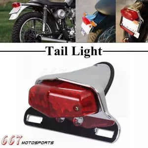 ハーレーホンダカフェレーサー用ナンバープレートマウント付きルーカススタイルブレーキテールライト Lucas style Brake Taillight with License Plate Mount For Harley Honda Cafe Racer