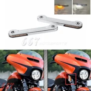 ハーレーストリートグライドロードグライド 1998-2023 フォークマウントターンシグナルランライト用 For Harley Street Glide Road Glide 1998-2023 Fork Mount Turn Signal Run Light