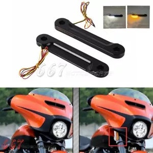 ハーレーツーリングストリートグライドロードキングフラッシュフォークターンシグナルランニングライト用 For Harley Touring Street Glide Road King Flush Fork Turn Signal Running Light