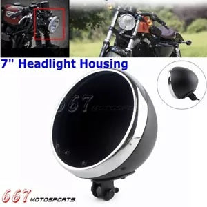 ハーレーダイナスポーツスターソフテイルカフェレーサーオートバイ用 7 "ヘッドライトハウジング For Harley Dyna Sportster Softail Cafe Racer Motorcycle 7" Headlight Housing