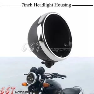 ハーレーダイナスポーツスターソフテイルカフェレーサーオートバイ用 7 "ヘッドライトハウジング For Harley Dyna Sportster Softail Cafe Racer Motorcycle 7" Headlight Housing