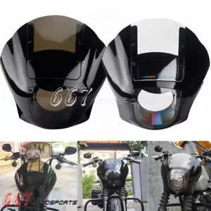 ハーレースポーツスターダイナソフテイル用クォーターフロントフェアリングフロントガラスキット 1988-2024 Quarter Front Fairing Windshield Kit For Harley Sportster Dyna Softail 1988-2024